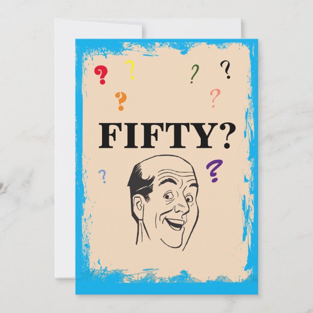 50th Birthday Bald Man Funny Surprise Invitation  (Front)