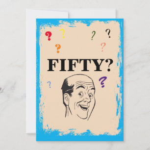 50th Birthday Bald Man Funny Surprise Invitation
