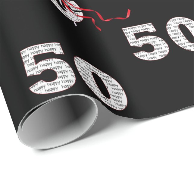 50th Birthday Balloon Bouquet Wrapping Paper (Roll Corner)