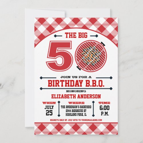 50th Birthday Barbecue Invitation