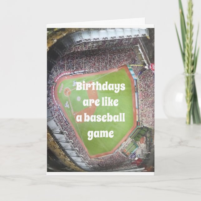 "50th BIRTHDAY" BASEBALL AND BIRTHDAYS!!! Card (Front)