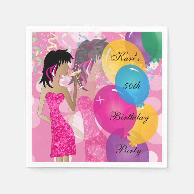50th Birthday Bash Party Napkins (Front)