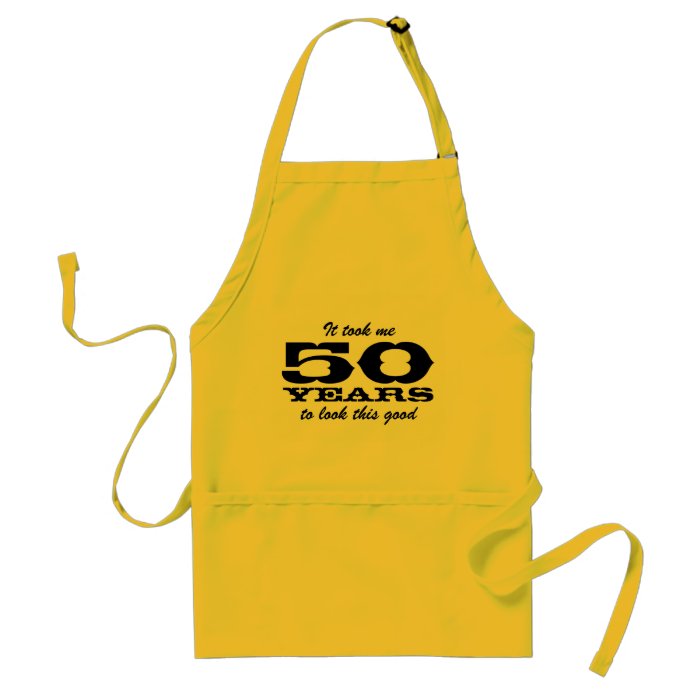 50th Birthday bbq aprons for men  yellow