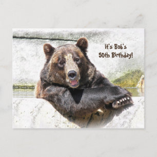 50th Birthday Bear Party invite