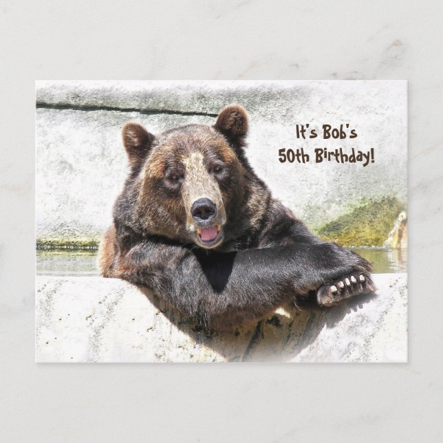 50th Birthday Bear Party invite (Front)