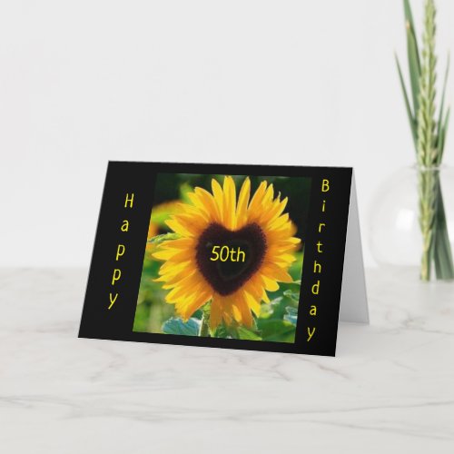 50th BIRTHDAY BEAUTIFUL SUNFLOWER  Card