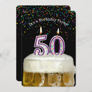 50th Birthday Beer Party Invitation