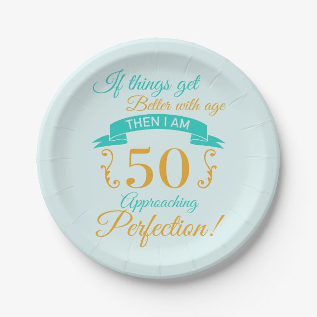 50th Birthday Better With Age Paper Plates (Front)