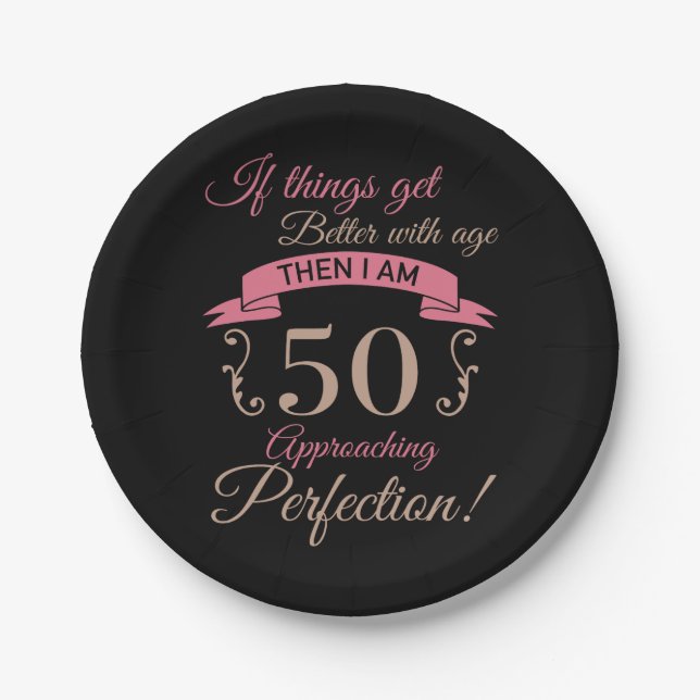 50th Birthday Better With Age Paper Plates (Front)