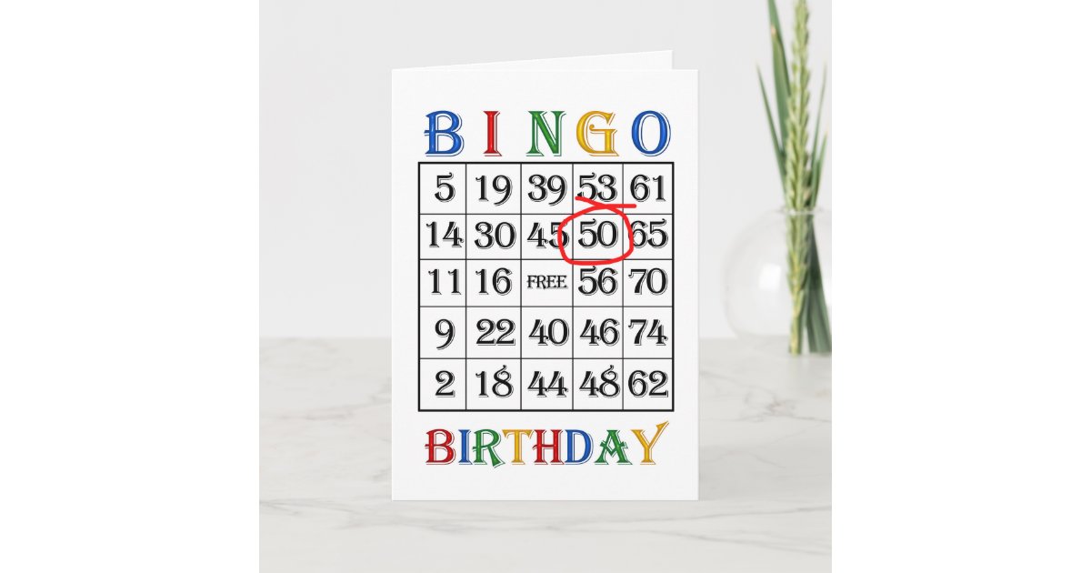 50th Birthday Bingo card | Zazzle