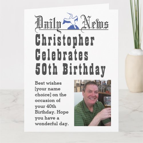 50th Birthday _ Birthday Card to Personalise