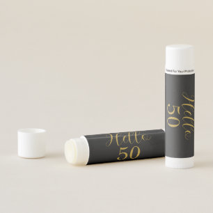 50th Birthday Black and Gold Party Favor Lip Balm