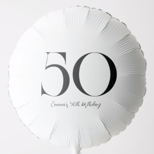 50th Birthday Black and White Balloon