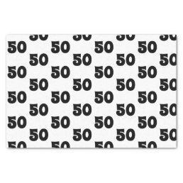 50th Birthday Black and White Pattern Tissue Paper