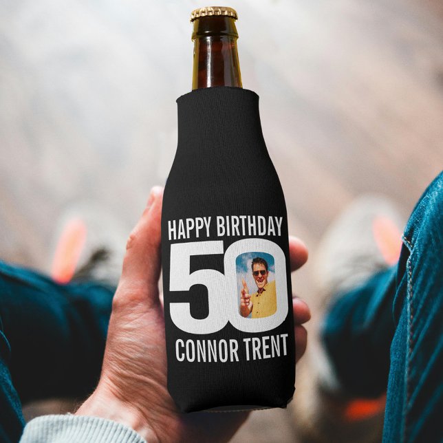 50th birthday black and white two photos Cooler (Creator Uploaded)