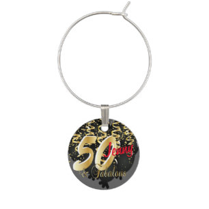 50th Birthday Black Balloons   DIY Name Wine Charm