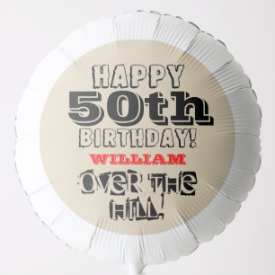 50th Birthday Black Brown Milestone Name Balloons