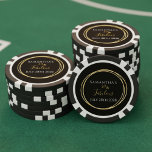 50th Birthday Black Gold Birthday Party Poker Chips<br><div class="desc">This is an elegant 50th birthday party design. This stylish design is in classic black and gold. It has the text, "Samantha's 50 and Fabulous" and the celebration date. This simple, modern, typography motif is framed by an elegant gold effect circle. This stylish design is perfect for a chic and...</div>