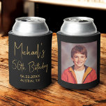 50th Birthday Black Gold Instagram Photo Can Cooler<br><div class="desc">Celebrate 50 fabulous years with this 50th Birthday Black and Gold Instagram Photo Can Cooler! Featuring a sleek black and gold design, this customizable can cooler showcases your favorite Instagram-style photo, adding a personal and elegant touch to your celebration. Perfect for marking the big 5-0, it keeps drinks cold while...</div>