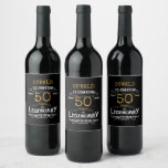 50th Birthday Black Gold Legendary Funny Wine Label<br><div class="desc">A personalized elegant beer bottle label that is easy to customize for that special birthday party occasion.</div>