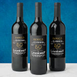 50th Birthday Black Gold  Legendary Funny Wine Label<br><div class="desc">A personalized elegant 50th birthday wine bottle label that is easy to customize for that special birthday party occasion.</div>