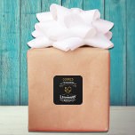 50th Birthday Black Gold Legendary Retro Square Sticker<br><div class="desc">A personalized elegant paper sticker / label that is easy to customize for that special 50th birthday party.</div>
