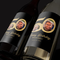 50th birthday black gold modern photo