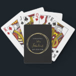 50th Birthday Black Gold Personalized Poker Cards<br><div class="desc">This is a chic and elegant, personalized, 50th birthday design. This stylish design is in elegant black and gold. It has the text, "Samantha", "50 & Fabulous" and the celebration date with a black background. This simple, modern, typography motif is framed by an elegant gold effect circle. This stylish design...</div>