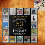 50th Birthday Black Gold Photo Collage Jigsaw Puzzle<br><div class="desc">A personalized elegant 50th birthday vintage puzzle that is easy to customize but hard to complete for that special birthday party occasion. Create your own unique photo jigsaw puzzle for a special 50th birthday gift. With 16 custom photos, the photo puzzle can be additionally personalized with the name and any...</div>