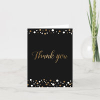 50th birthday black gold white confetti Script
