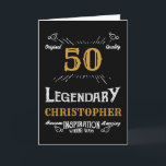 50th Birthday Black Gold White Elegant Funny Retro Card<br><div class="desc">A personalized classic birthday card for that birthday celebration for somebody turning 50. Add the name to this vintage retro style black, white and gold design for a custom 50th birthday gift. Easily edit the name and message inside with the template provided. A wonderful custom black birthday gift. More gifts...</div>