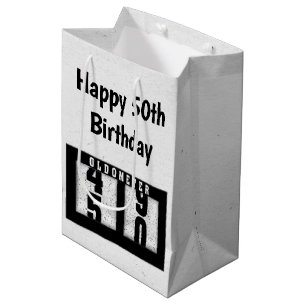 50th Birthday Black Odometer Medium Gift Bag