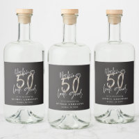 50th birthday black silver modern elegant wine lab