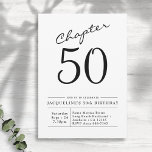 50th Birthday Black White Chapter 50 Invitation<br><div class="desc">Celebrate your half-century milestone in style with our sophisticated 50th birthday black and white chapter 50 invitation. With a classic black and white design, this invitation will add a touch of elegance to your 50th birthday party. Perfect for a black tie event, these invitations feature your custom text on a...</div>