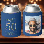 50th Birthday Blue Gold Photo Template Can Cooler<br><div class="desc">Celebrate your loved one's birthday in style with a personalized blue and gold birthday can cooler featuring their favorite photo. Discover how this high-quality,  customizable cooler can elevate any birthday celebration and create a lasting impression for the birthday honoree.</div>