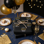 50th Birthday born 1976 Add Name Black Gold Wrapping Paper Sheets<br><div class="desc">A personalized wrapping paper design for that birthday celebration for a special person. Add the name to this vintage retro style black and gold design for a custom birthday gift. Easily edit the name and year with the template provided. A wonderful custom birthday gift. More gifts and party supplies for...</div>
