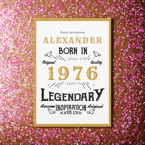 50th Birthday Born 1976 White Gold Legend