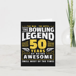 50th Birthday Bowling 50 Years Old Bowler Card