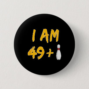 50th Birthday Bowling Shirt Funny Bowler Party Gif Button