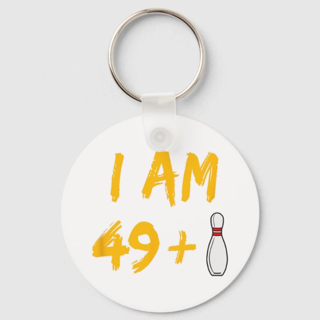 50th Birthday Bowling Shirt Funny Bowler Party Gif Keychain (Front)