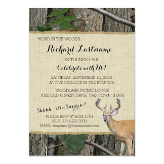 50th Birthday Buck with Hunting Camo Card