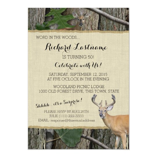 50th Birthday Buck with Hunting Camo Card | Zazzle.com