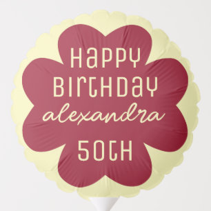 50th Birthday Burgundy Blossom Balloon
