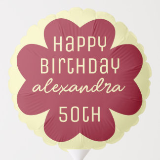 50th Birthday Burgundy Blossom Balloon