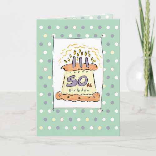 50th Birthday Cake Card