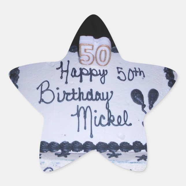 50th Birthday Cake Stickers (Front)