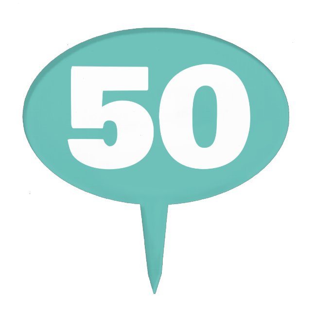50Th Birthday cake topper | Custom color pick (Front)