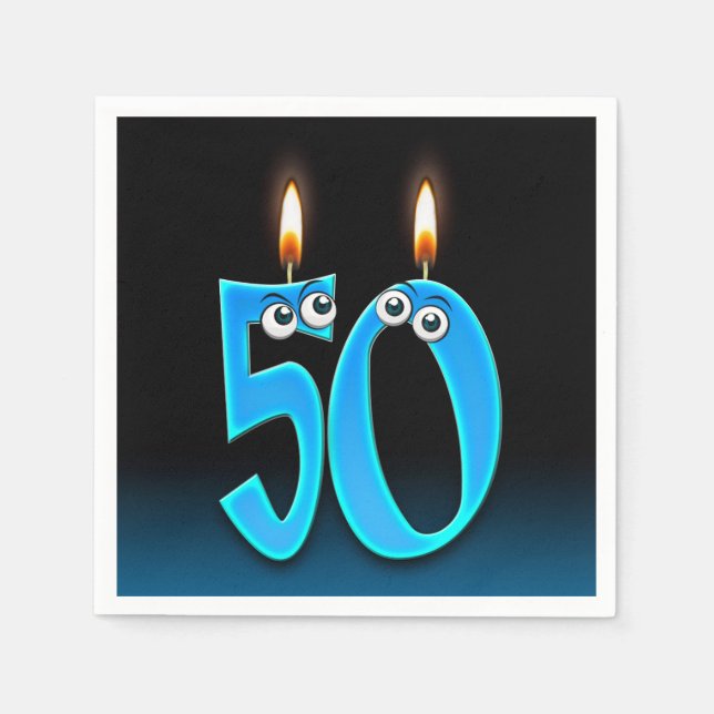 50th birthday candle with eyeballs napkins (Front)