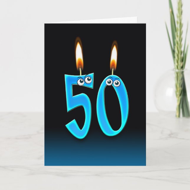 50th Birthday Candles Card (Front)