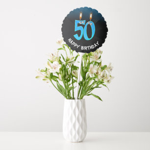 50th Birthday Candles with Eyeballs Balloon